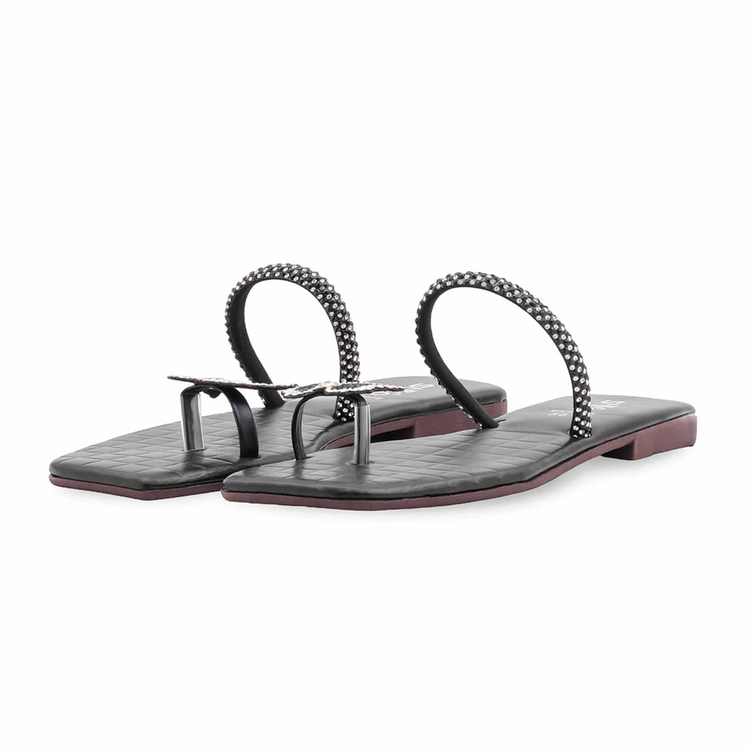 Black Casual Chappal For Women CL2216