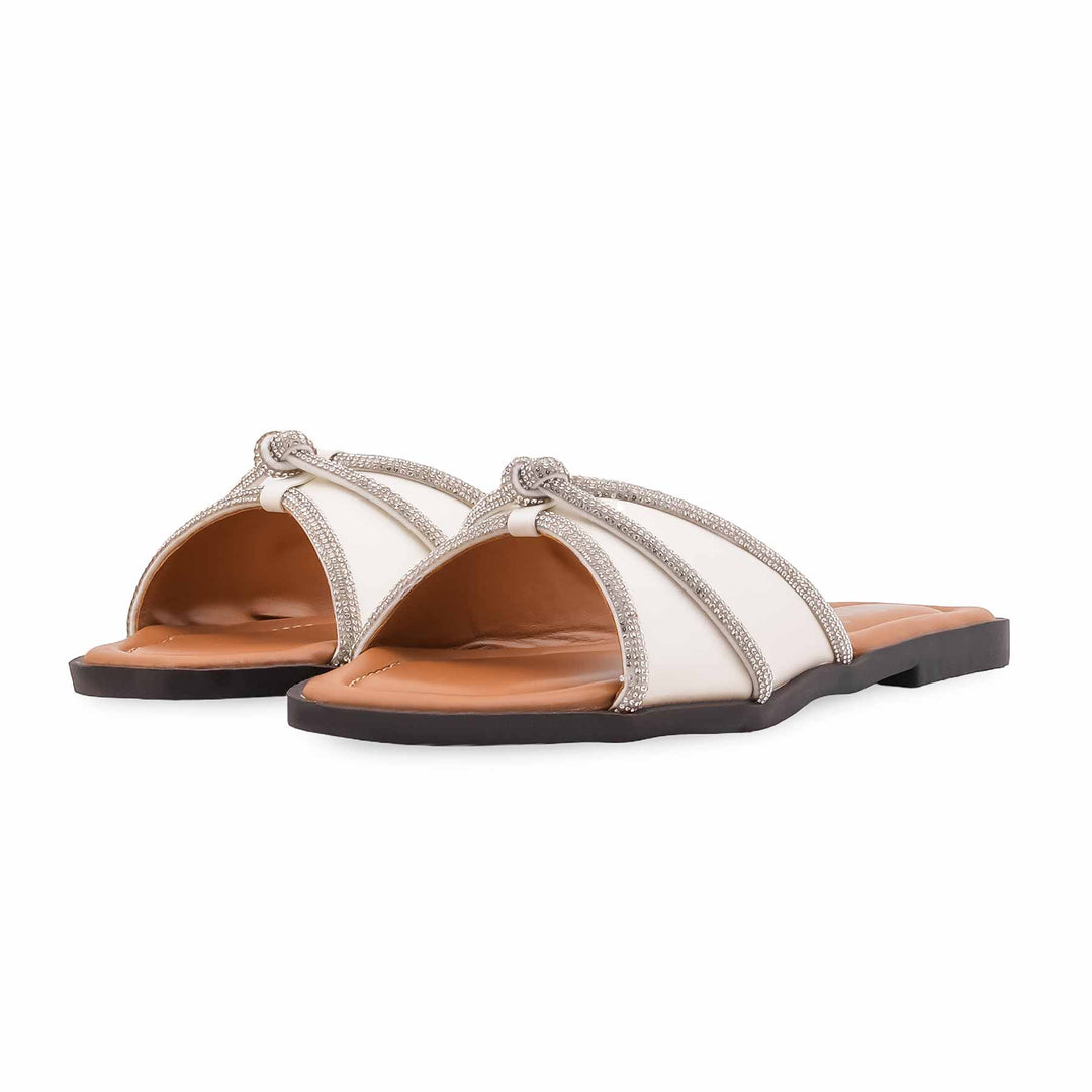 White Casual Slipper For Women CL2218