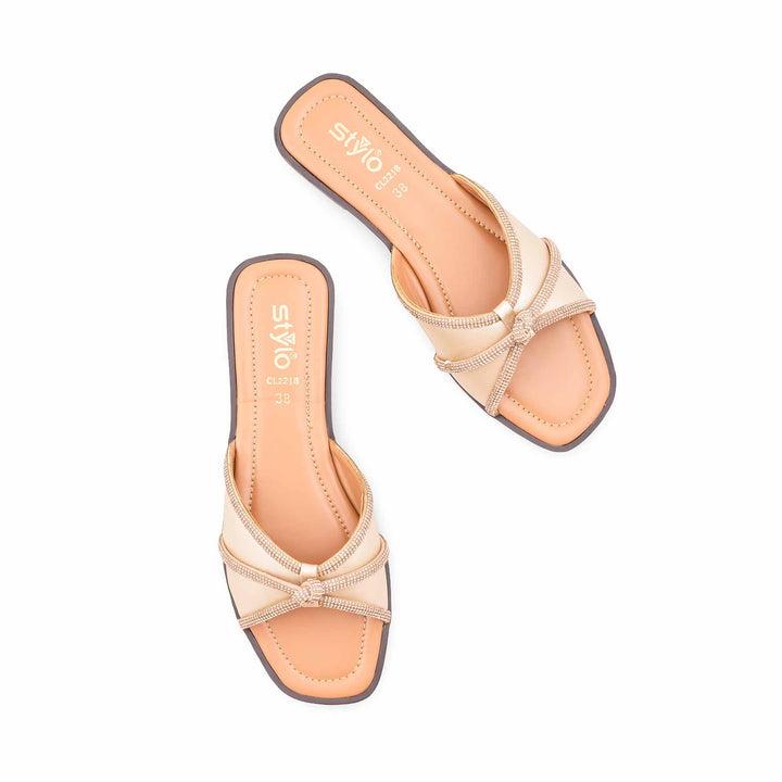 Golden Casual Slipper For Women CL2218
