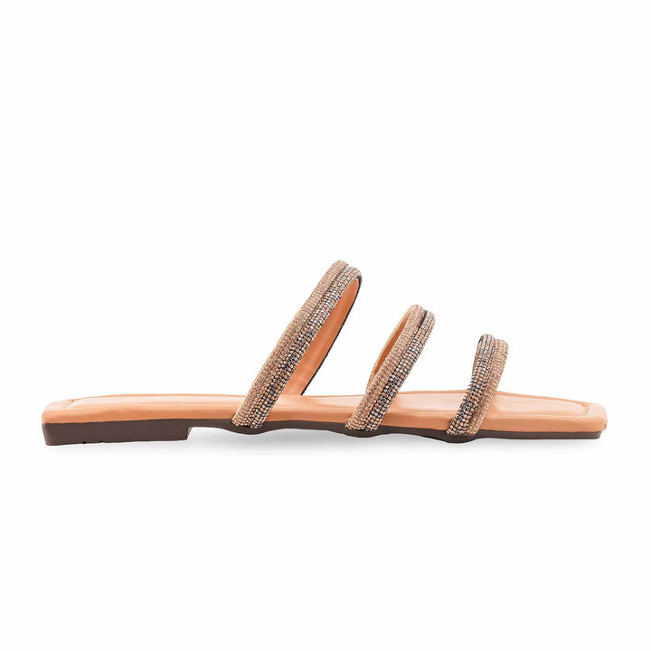 Golden Casual Slipper For Ladies CL2219