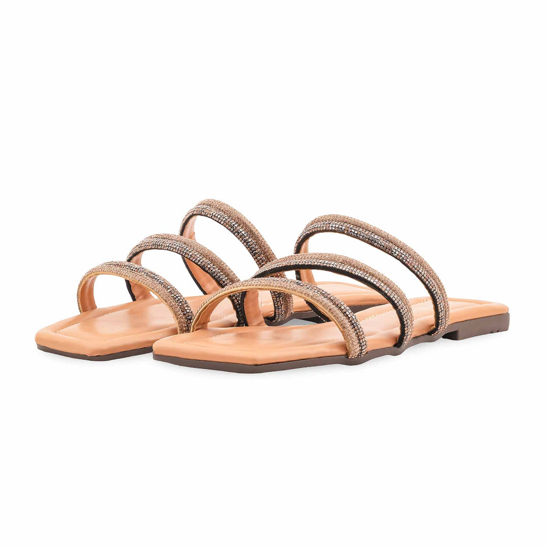 Golden Casual Slipper For Ladies CL2219