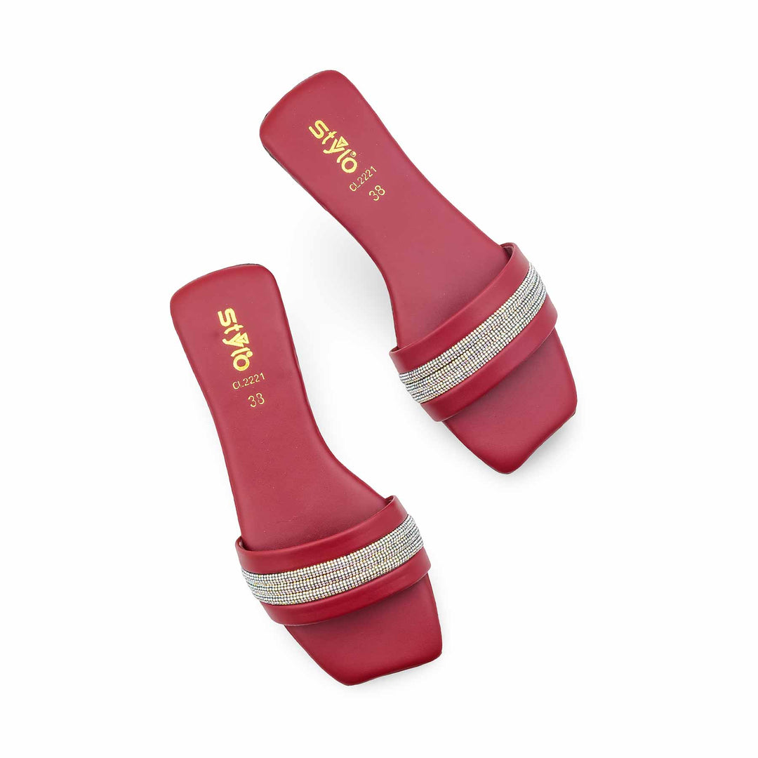 Maroon Casual Slipper For Women CL2221