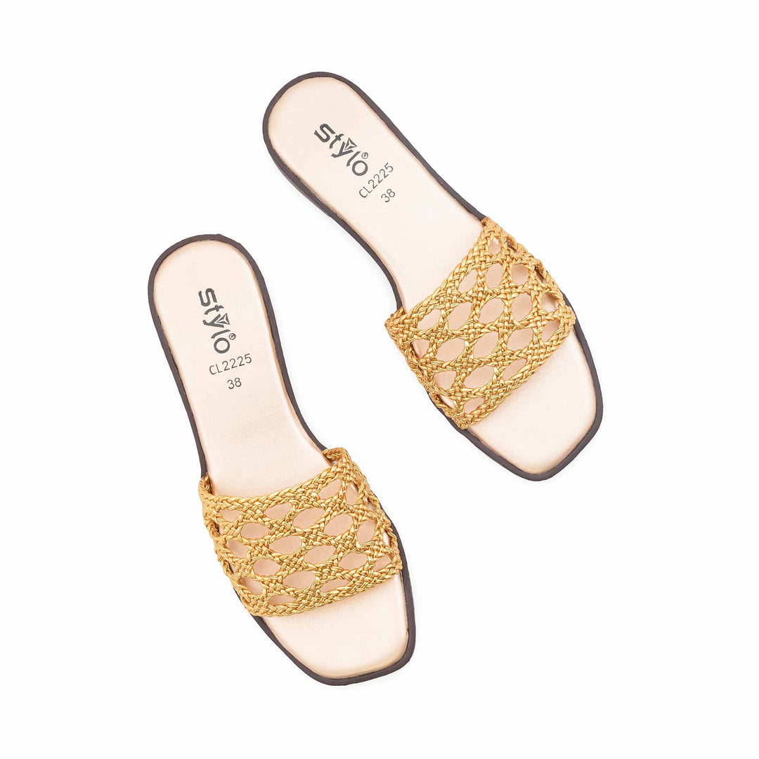 Golden Casual Slipper For Women CL2225