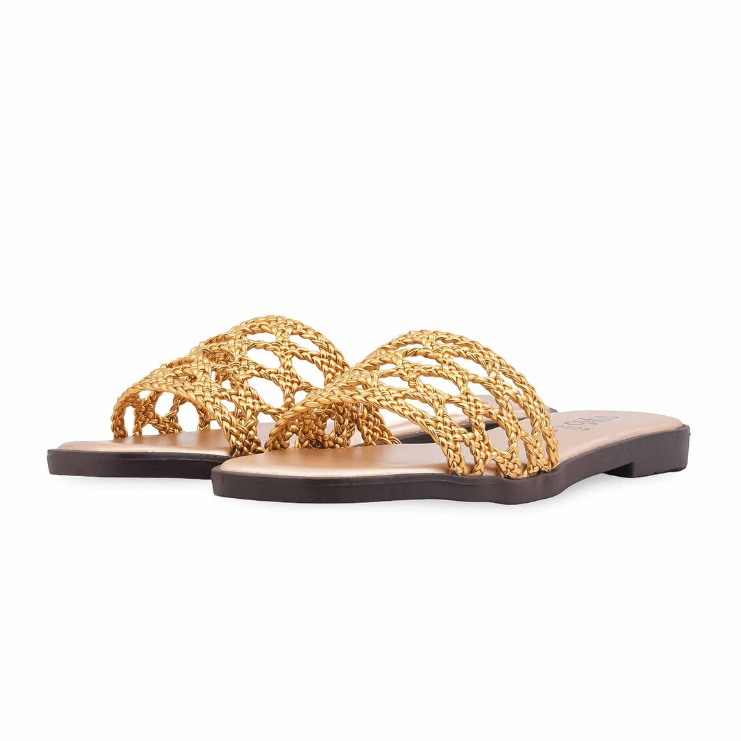 Golden Casual Slipper For Women CL2225