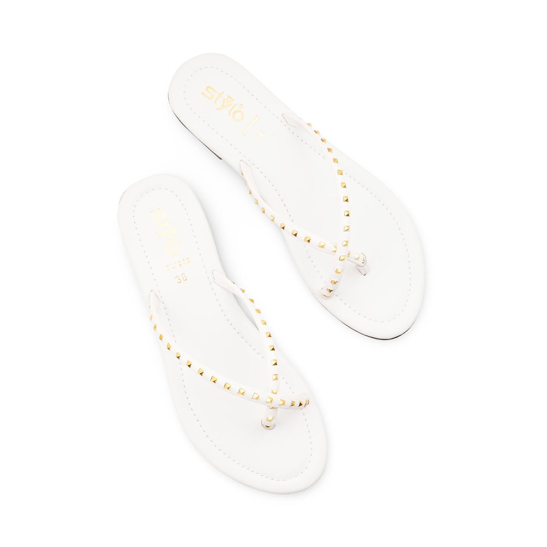 White Casual Chappal For Women CL2232