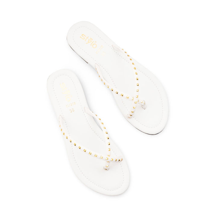 White Casual Chappal For Women CL2232