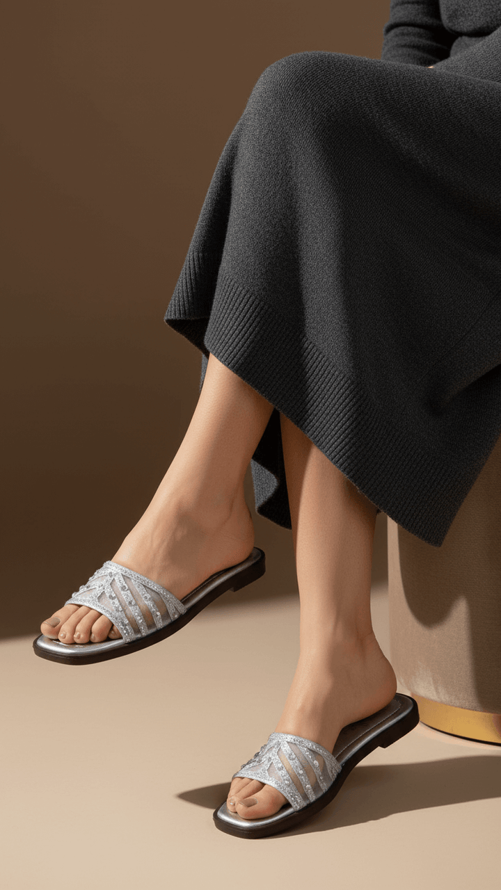 Silver Casual Slipper CL2233