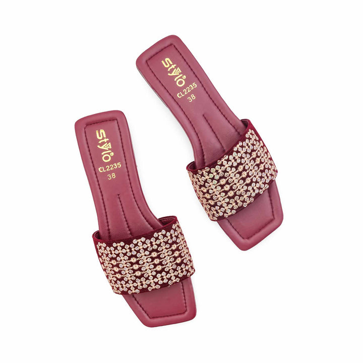 Maroon Casual Slipper For Ladies CL2235