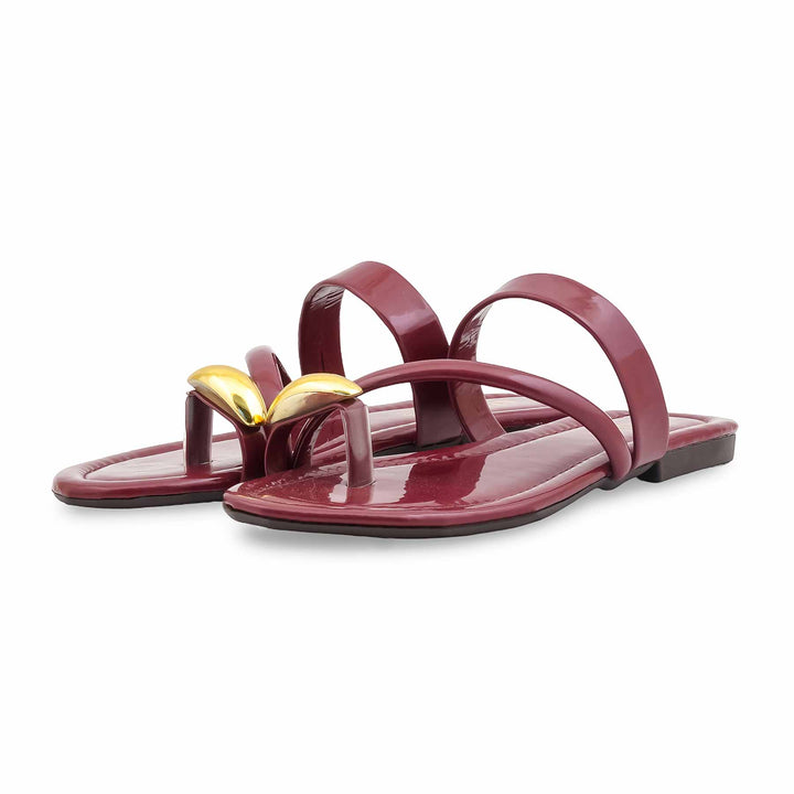 Maroon Casual Women Chappal CL2237