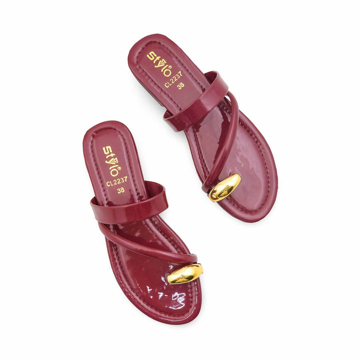 Maroon Casual Women Chappal CL2237