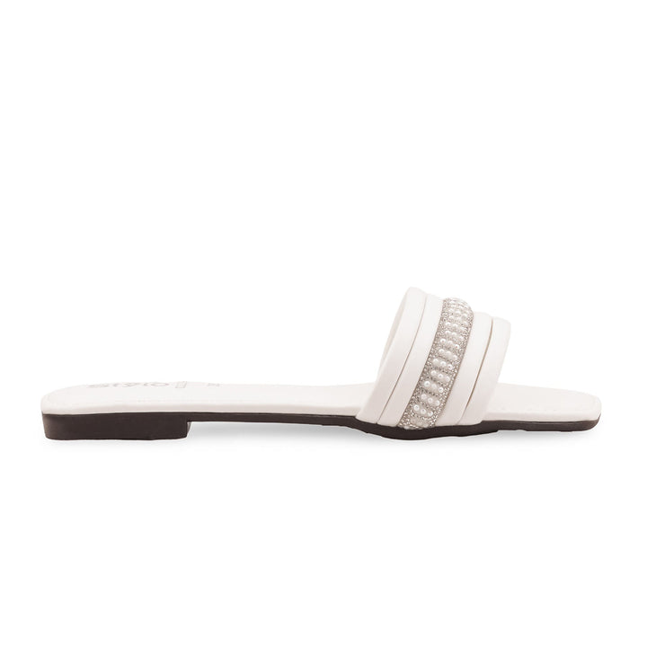 White Casual Slipper For Ladies CL2239