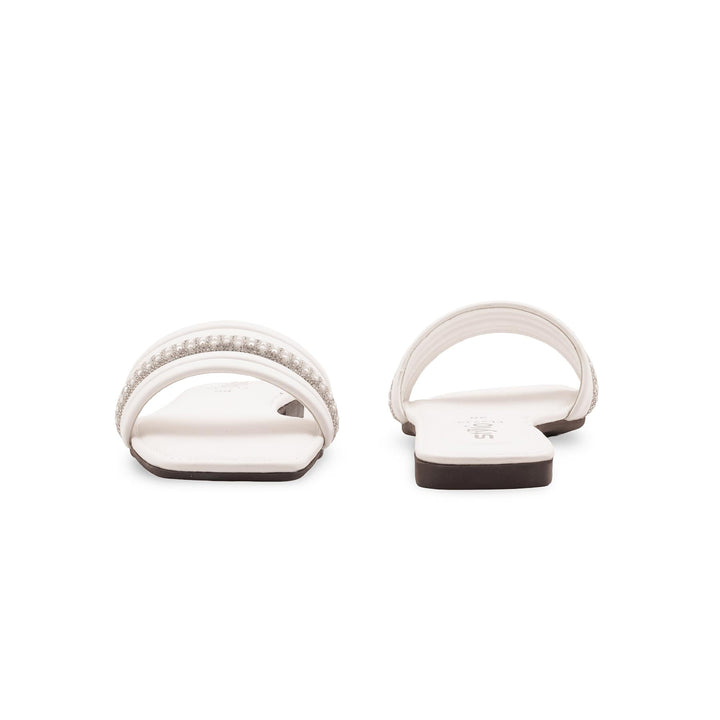 White Casual Slipper For Ladies CL2239