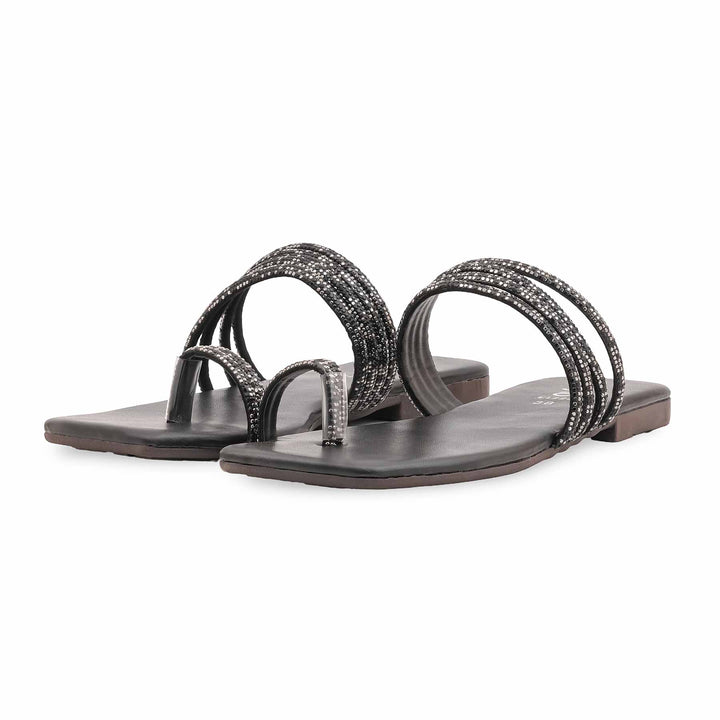 Black Casual Chappal For Women CL2243
