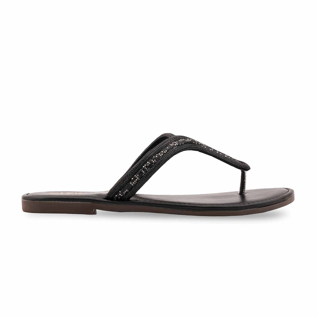 Black Casual Chappal For Ladies CL2245
