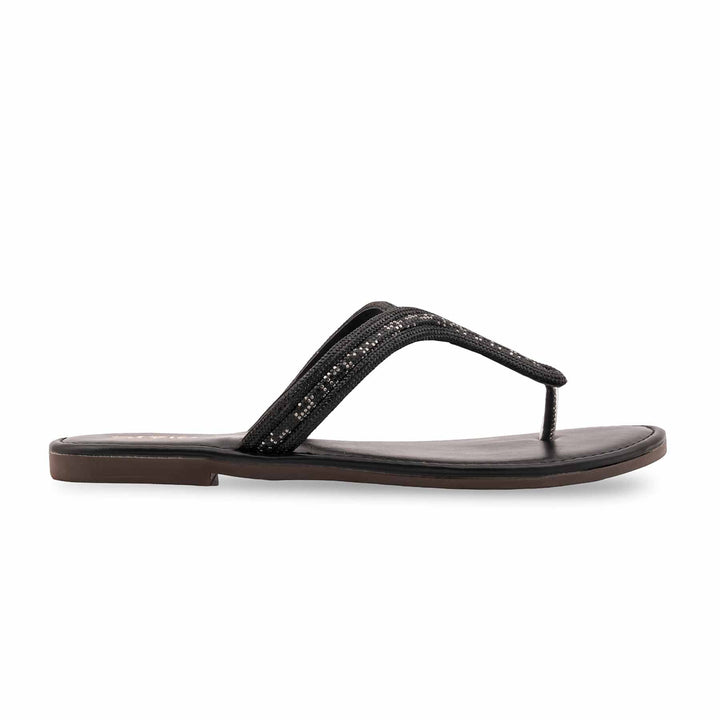 Black Casual Chappal For Ladies CL2245