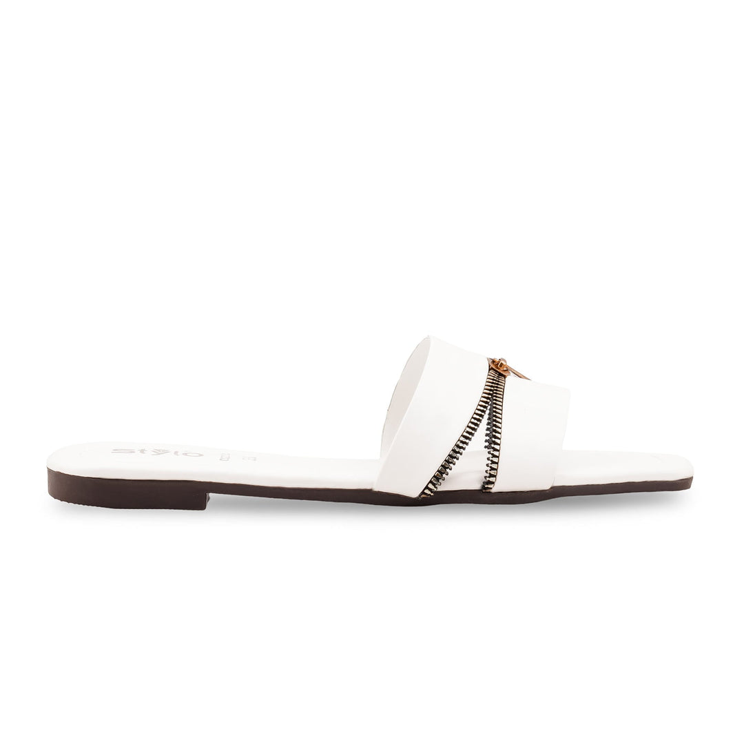 White Casual Slipper For Women CL2254