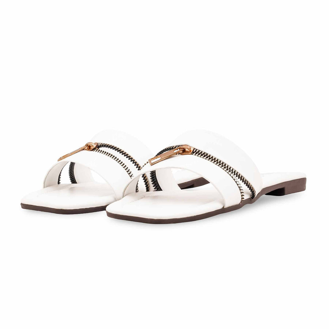 White Casual Slipper For Women CL2254