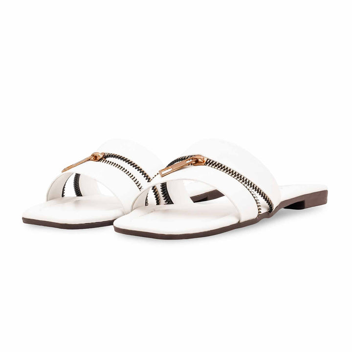 White Casual Slipper For Women CL2254