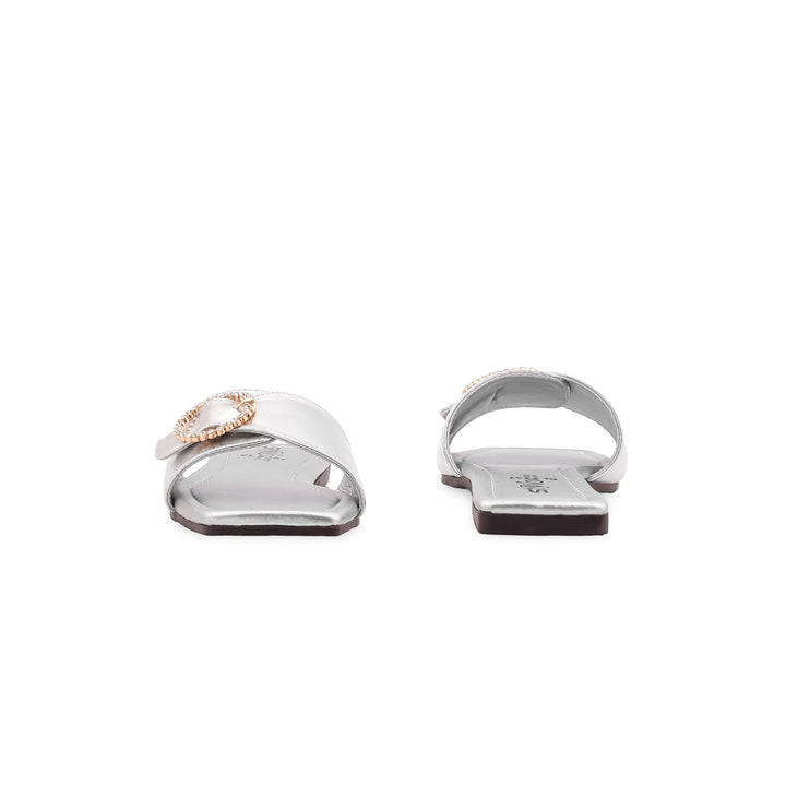 Silver Casual Slipper For Ladies CL2257