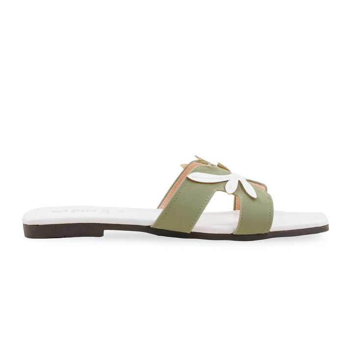 Green Casual Slipper For Ladies CL2258