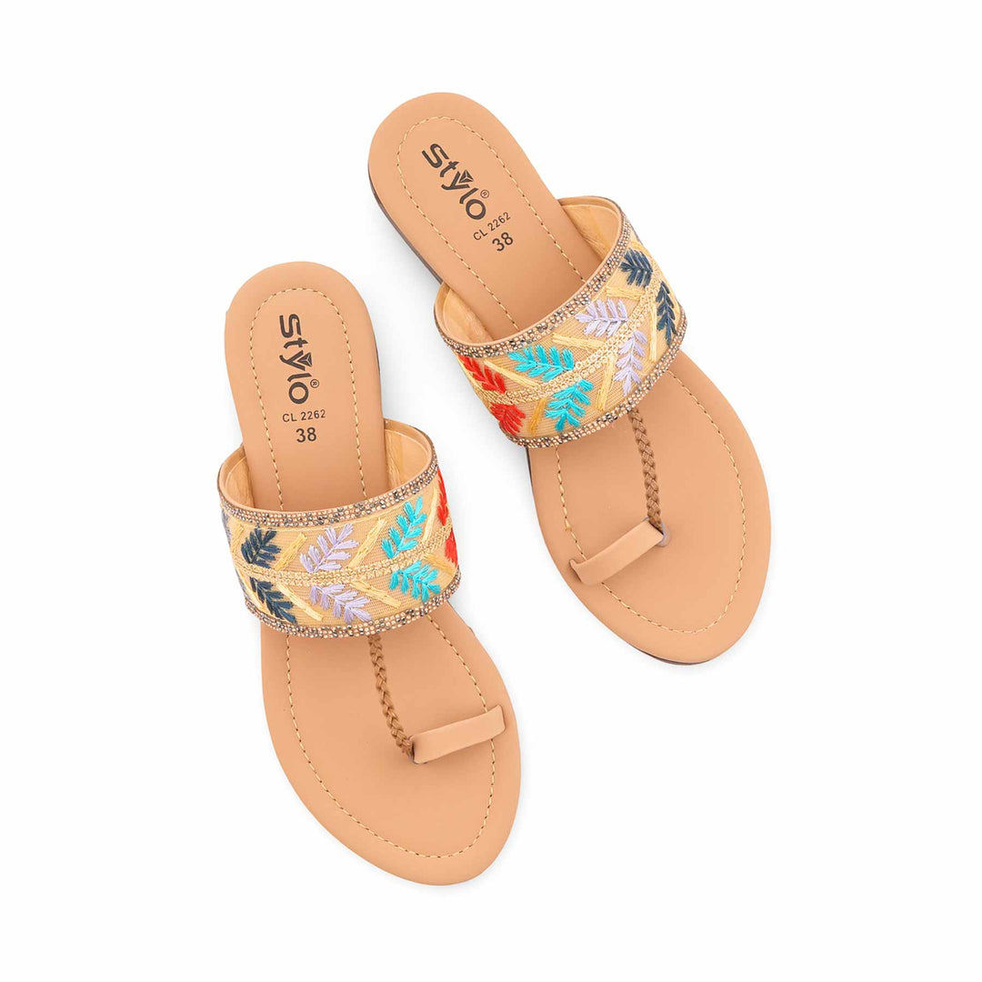 Beige Casual Chappal For Ladies CL2262