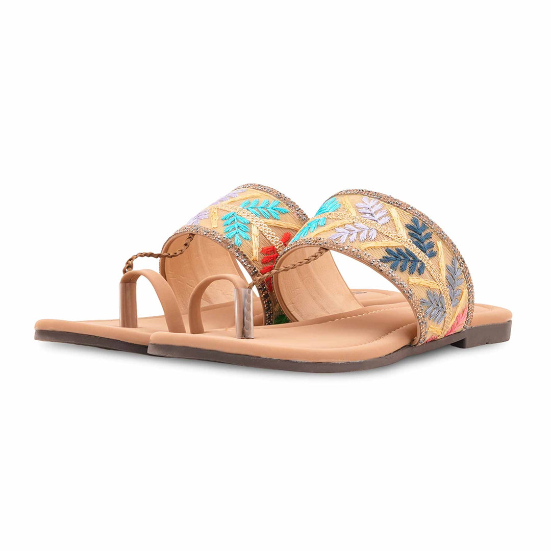 Beige Casual Chappal For Ladies CL2262