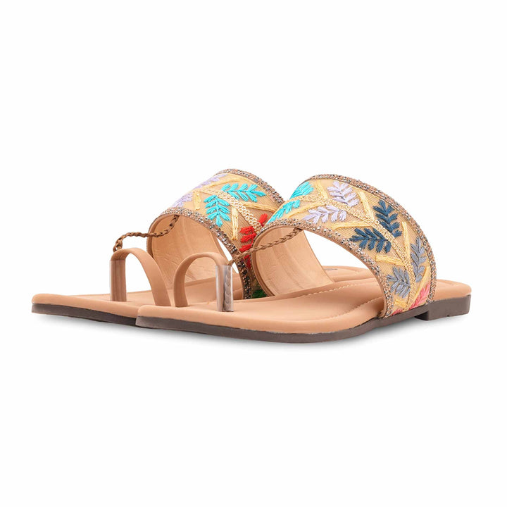 Beige Casual Chappal For Ladies CL2262