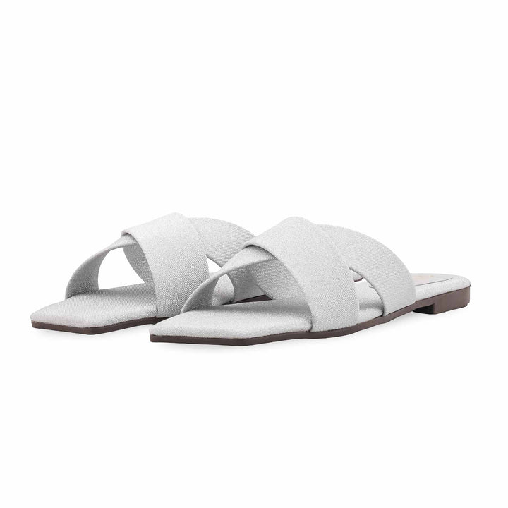 Silver Casual Slipper For Women CL2277