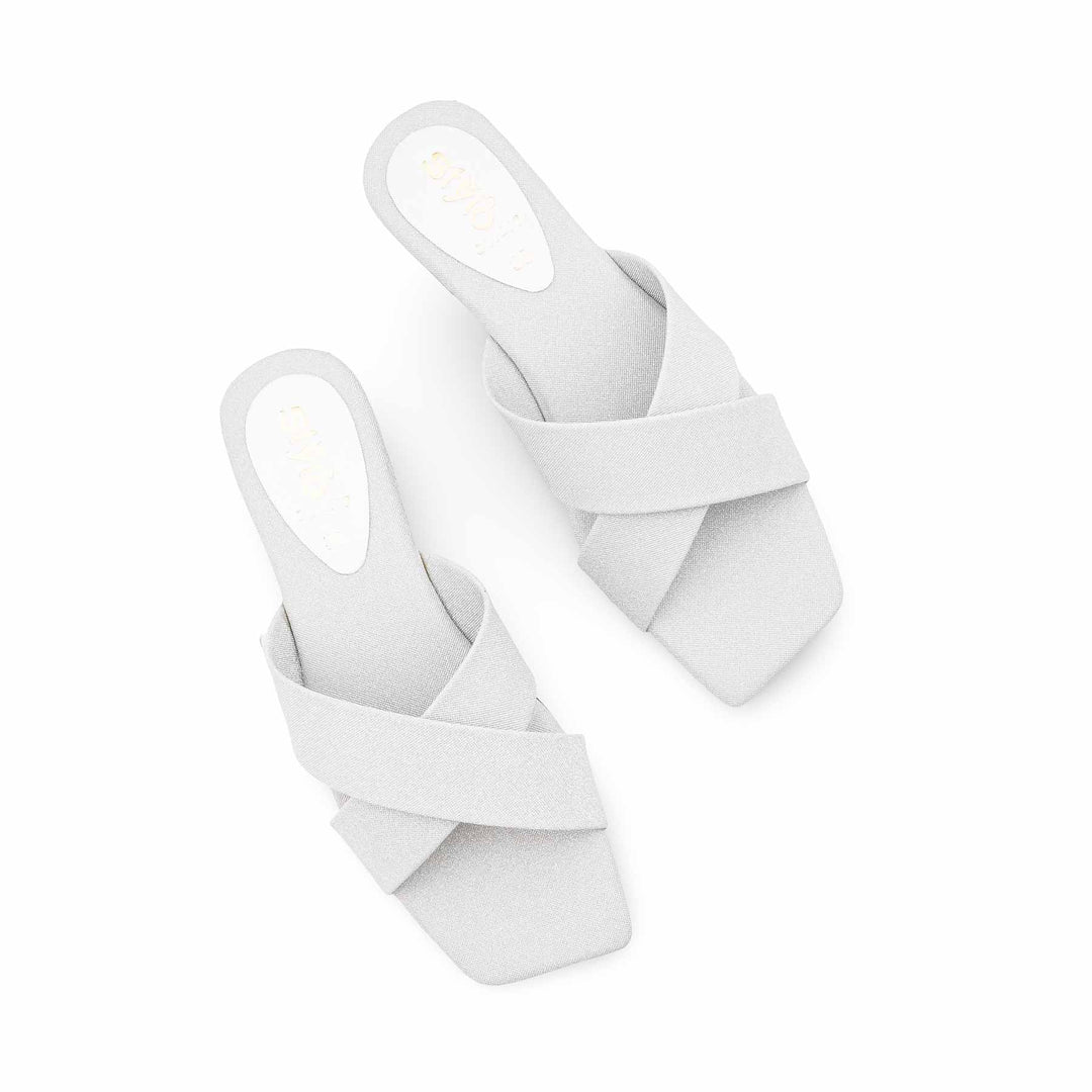 Silver Casual Slipper For Women CL2277