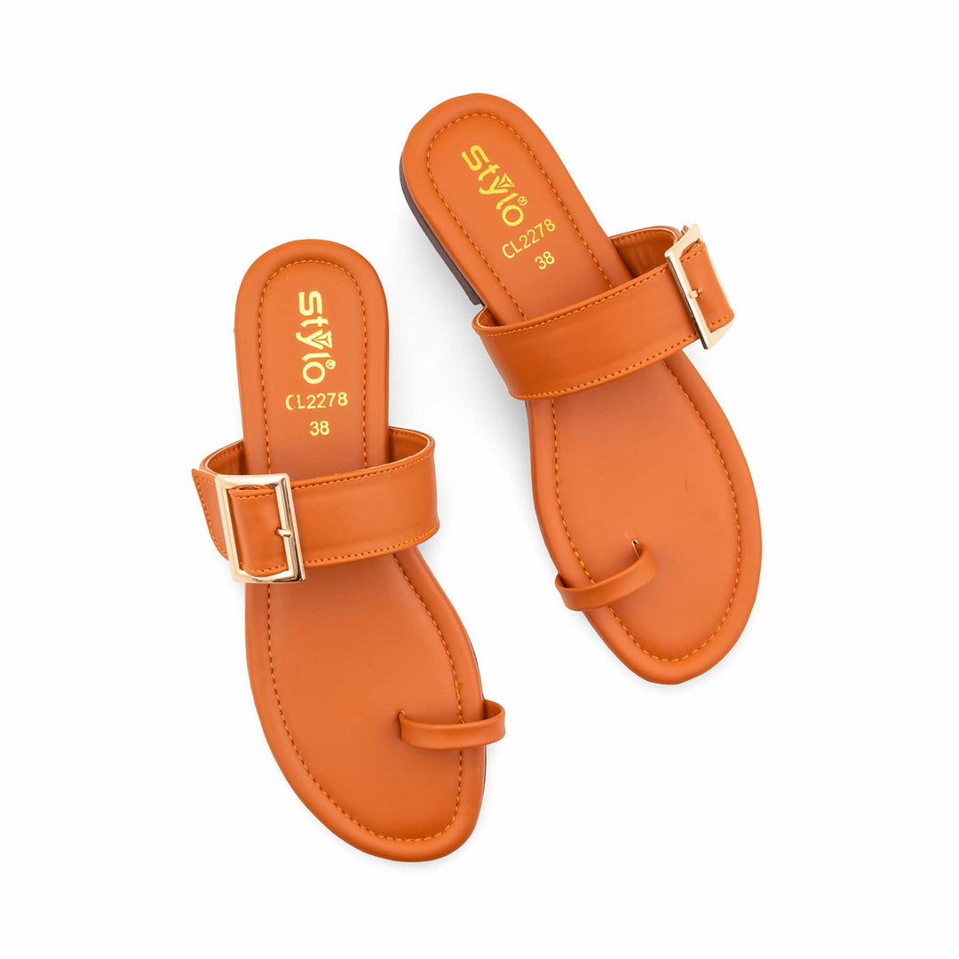 Tan Casual Chappal For Ladies CL2278