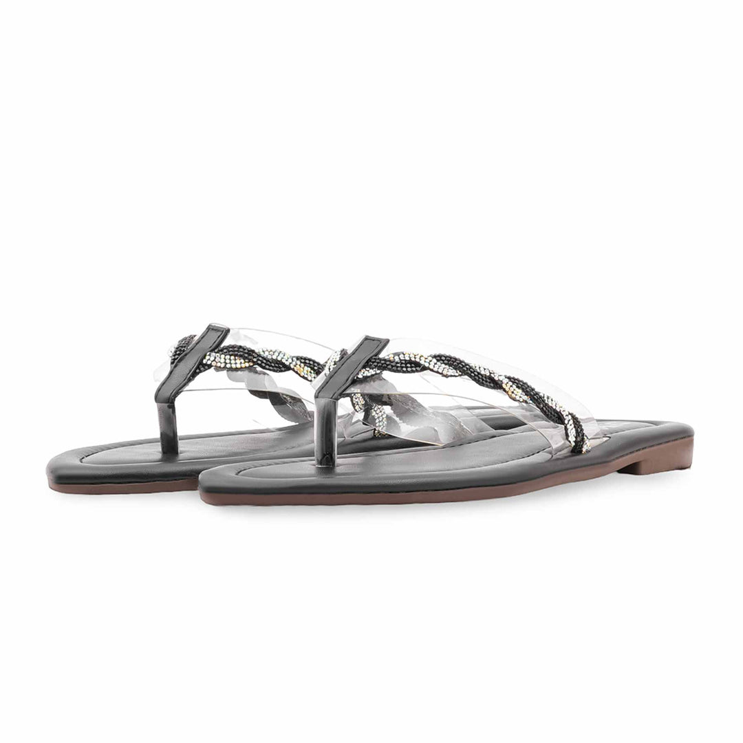 Black Casual Chappal For Women CL2280