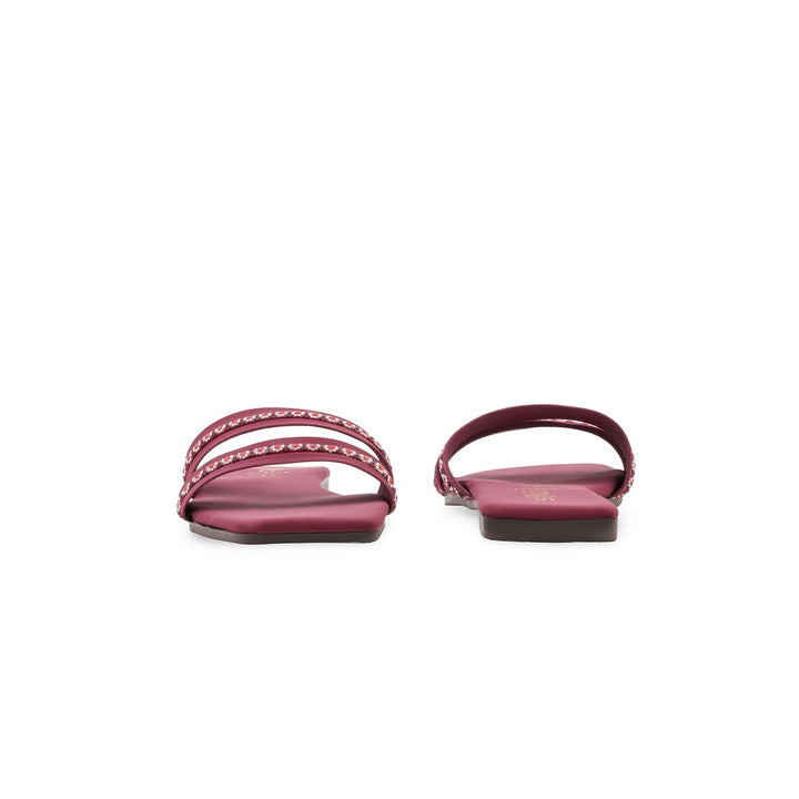 Maroon Casual Slipper For Women CL2283