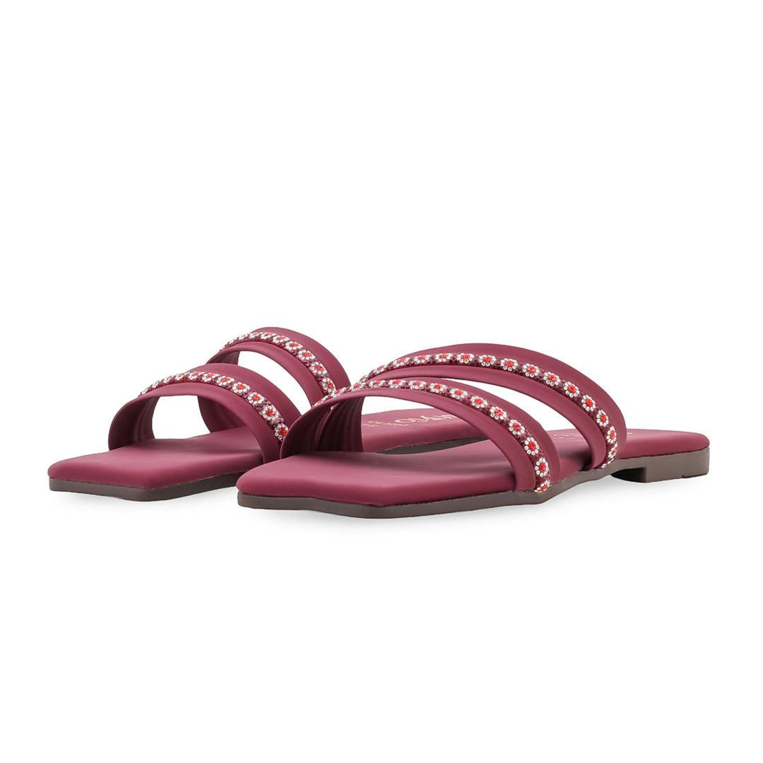 Maroon Casual Slipper For Women CL2283