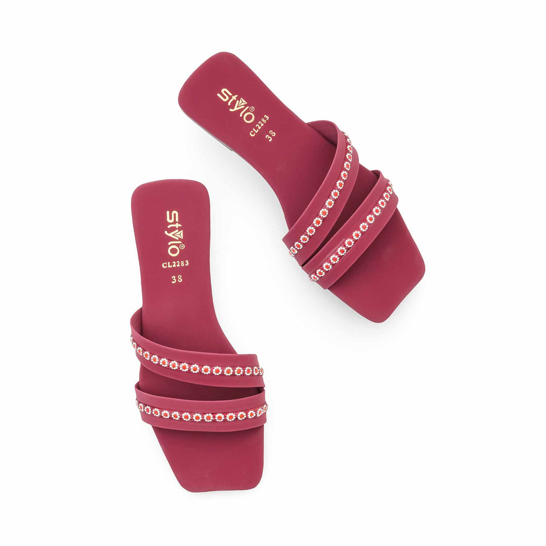 Maroon Casual Slipper For Women CL2283