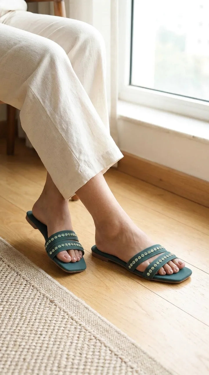 Green Casual Slipper For Women CL2283