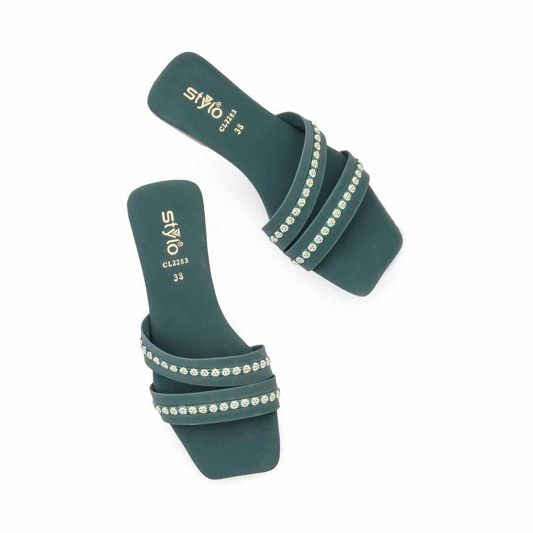 Green Casual Slipper For Women CL2283