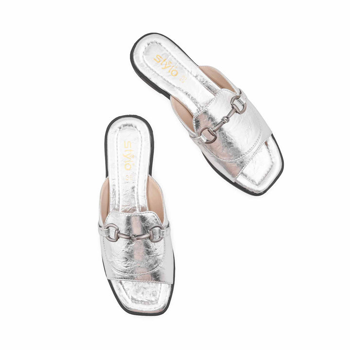Silver Casual Slipper For Women CL2286