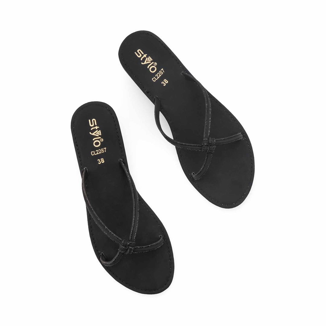 Black Casual Slipper For Ladies CL2287