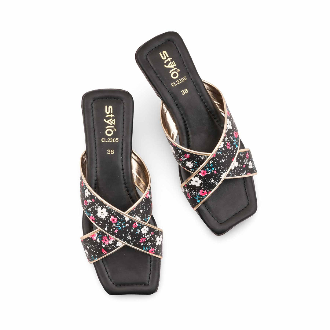 Black Casual Slipper For Women CL2305