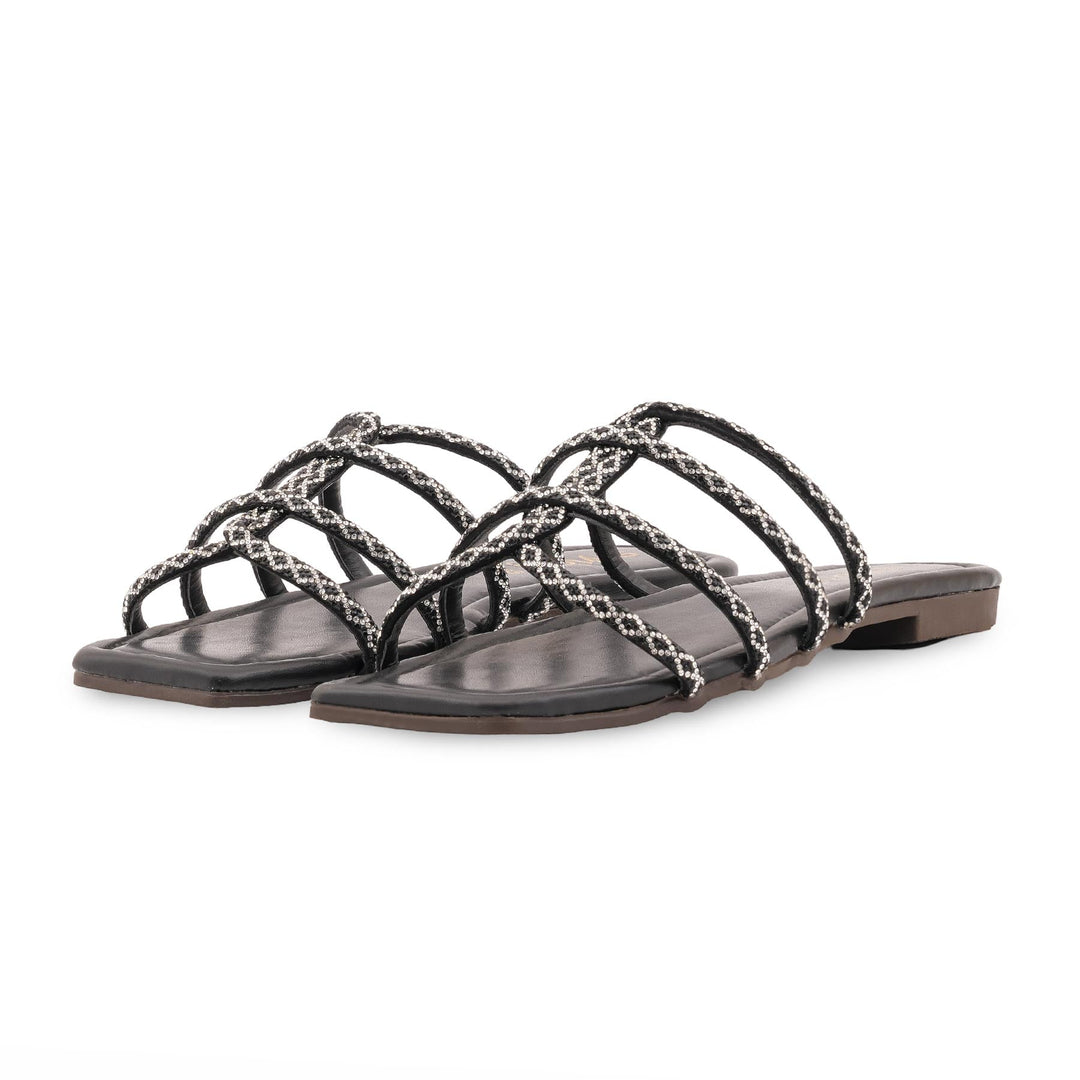 Black Casual Slipper For Ladies CL2311