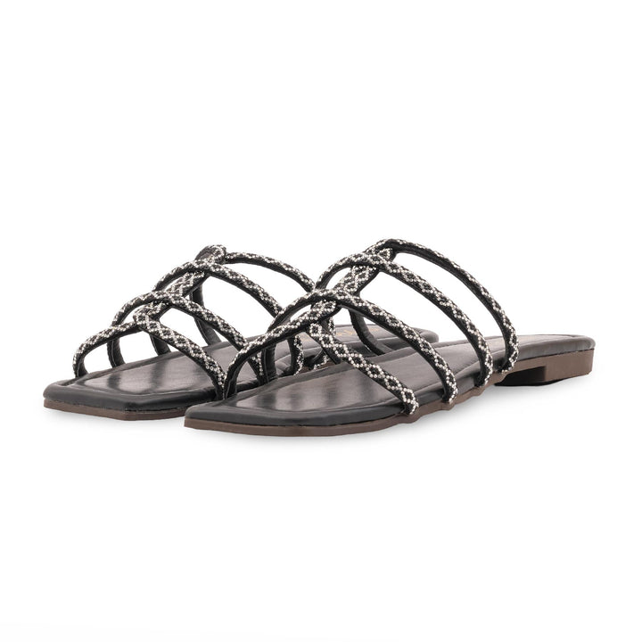 Black Casual Slipper For Ladies CL2311