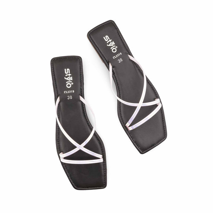 Black Casual Slipper For Ladies CL2319