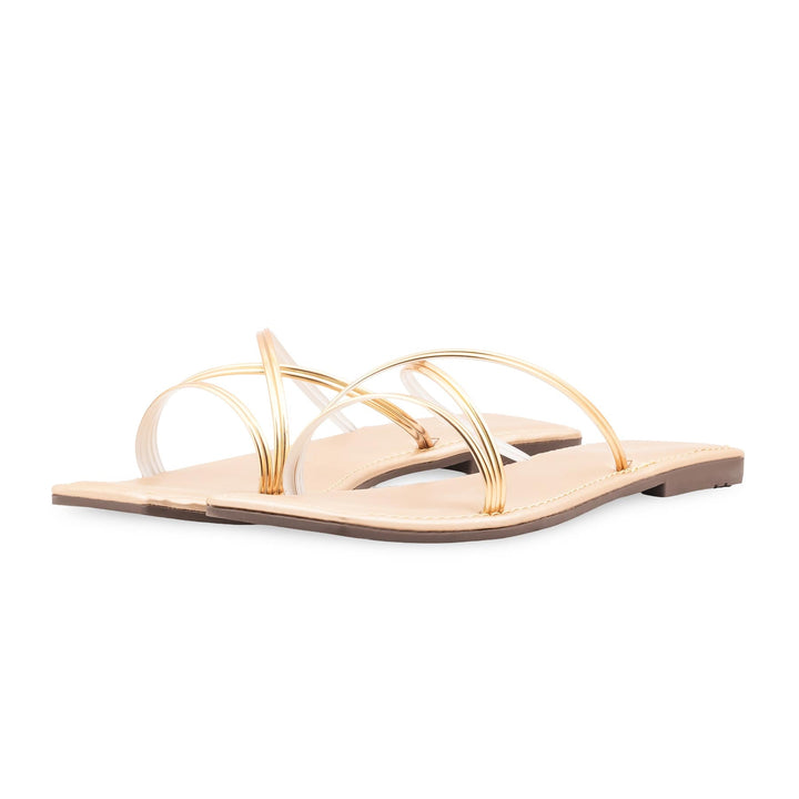 Golden Casual Slipper For Ladies CL2319