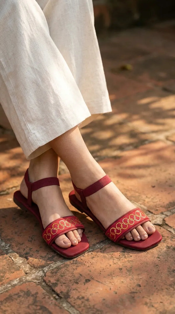 Maroon Casual Sandal For Women CL2323