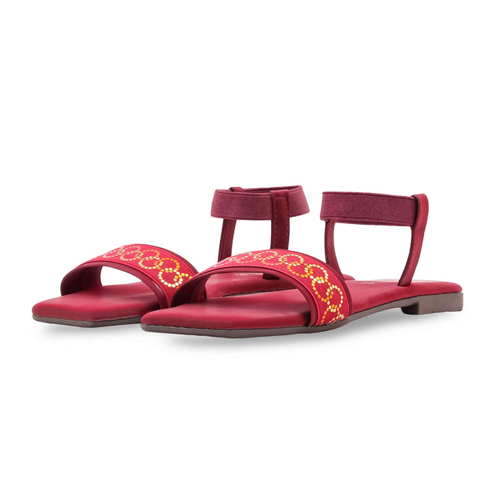 Maroon Casual Sandal For Women CL2323