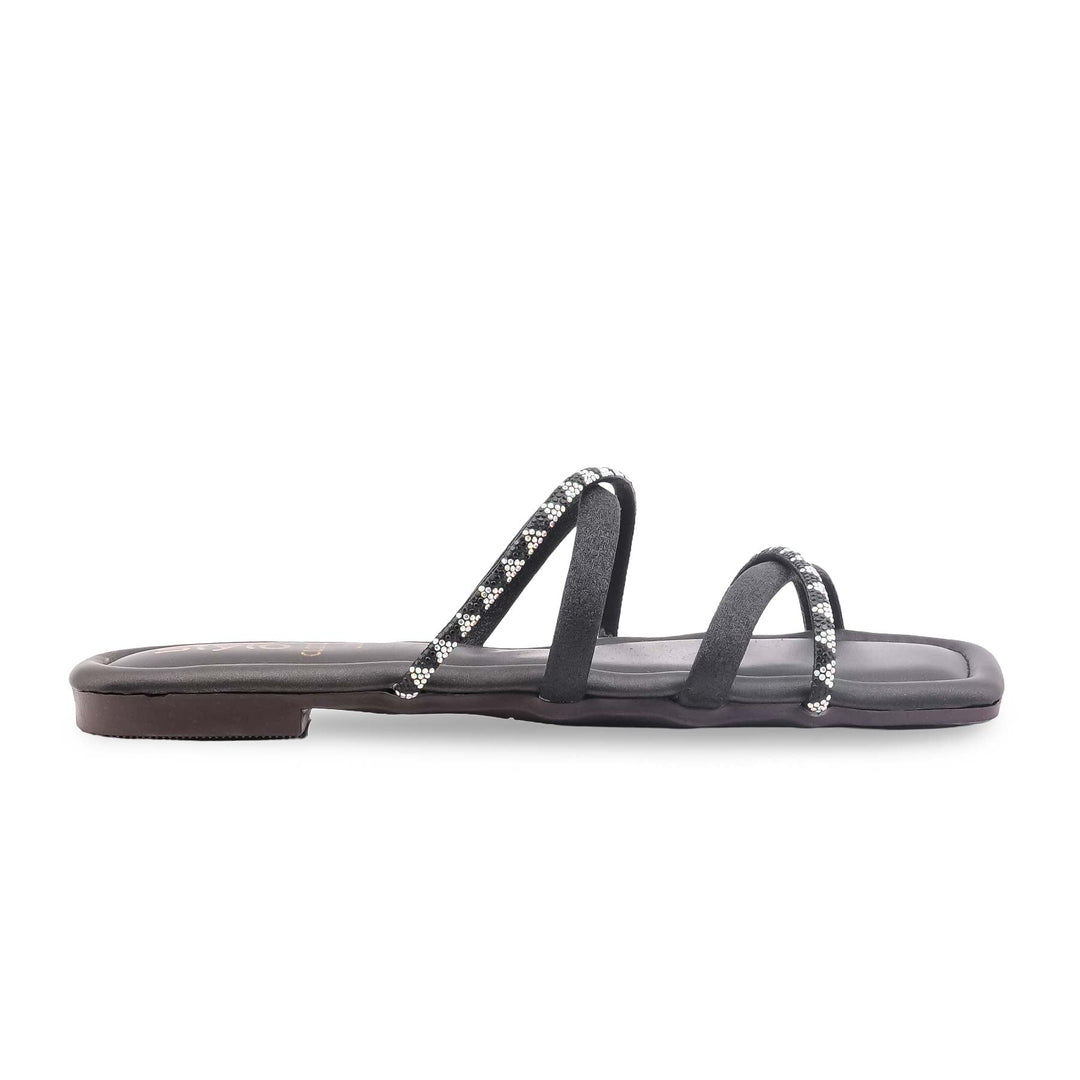 Black Casual Chappal For Ladies CL2330
