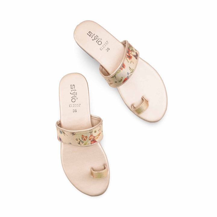 Golden Casual Chappal For Women CL2337