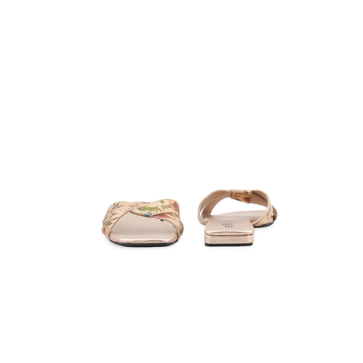 Golden Casual Slipper For Ladies CL2338