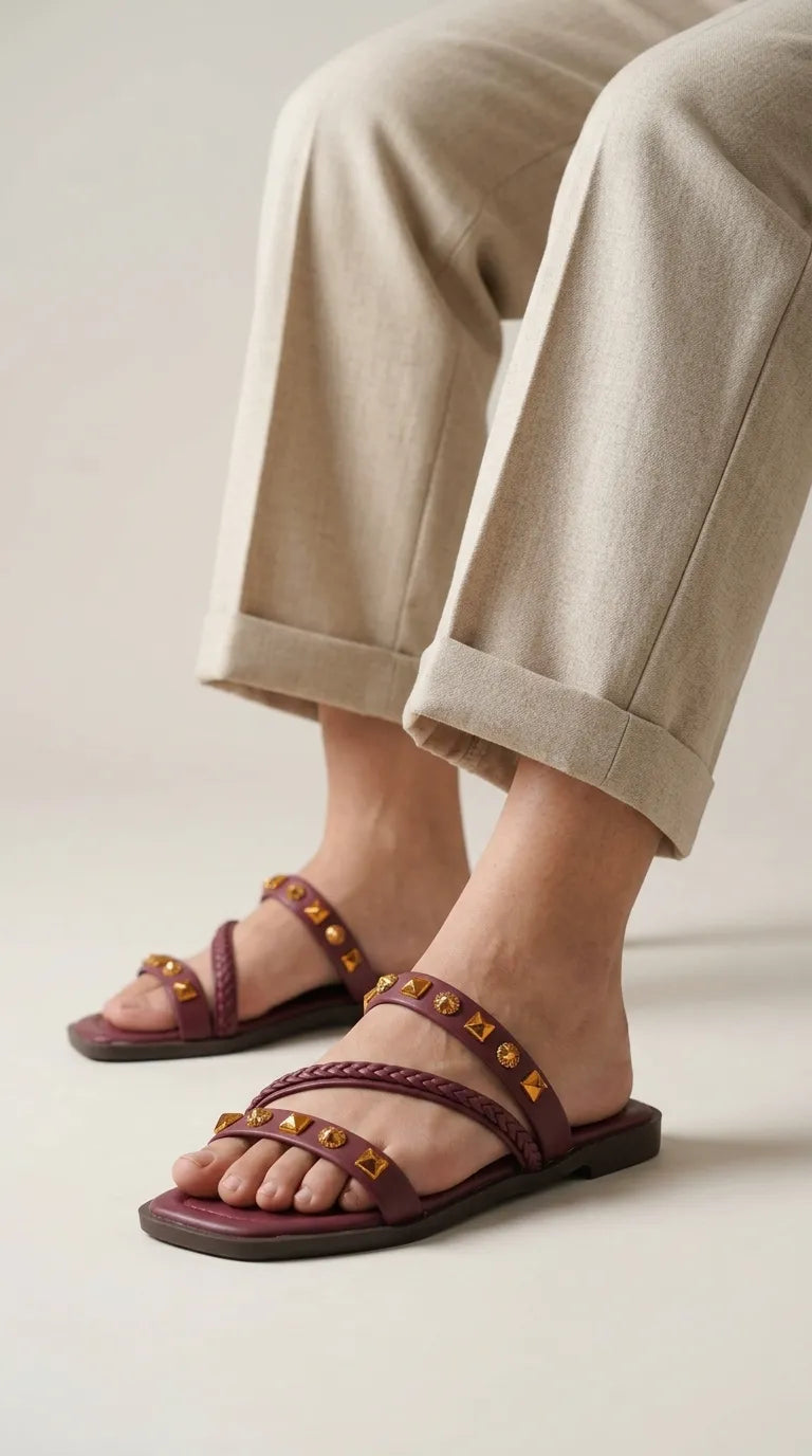 Maroon Casual Slipper For Ladies CL2350