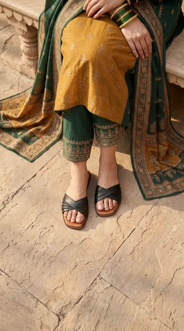 Black Casual Slipper For Women CL2356